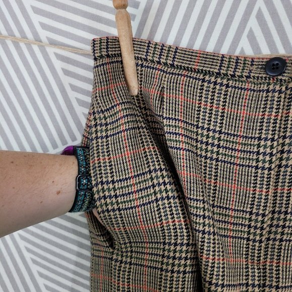 Vintage Houndstooth Skirt size 10/12 Mid Calf Length career Plaid Career - Picture 4 of 8